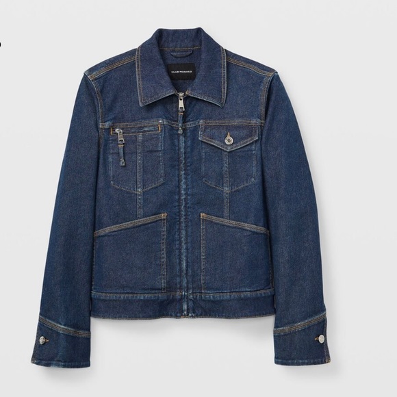 Club Monaco The Casual-Cool Trucker Jacket Denim Jean Medium Wash Size S - Picture 2 of 4